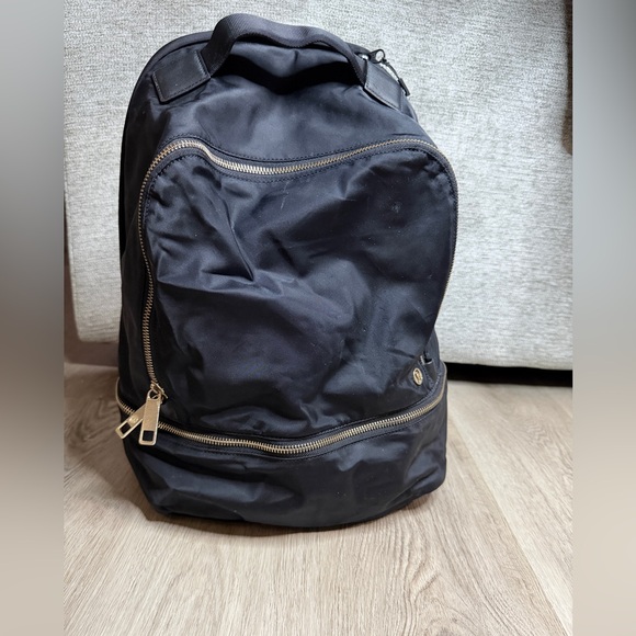 Lululemon Athletica Black Backpack with Gold Accents - Picture 2 of 16